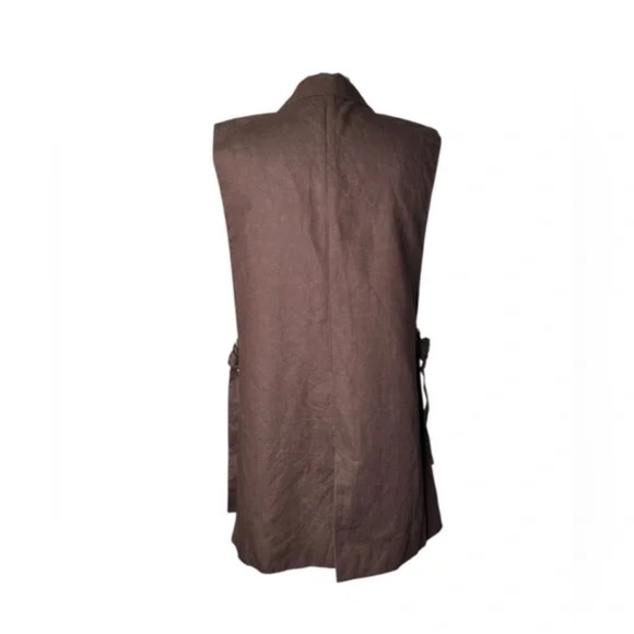 MAEVE - Anthropologie Brown Long Lapel Vest One Size - Picture 7 of 7